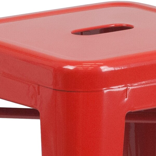 Flash Furniture 24" High Backless Red Metal Counter Height Stool - CH-31320-24-RED-GG