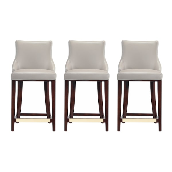 Manhattan Comfort Shubert Counter Stool in Light Grey - Set of 3 - 3-CS016-LG