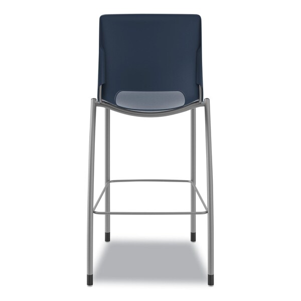 Hon Motivate Four-Leg Cafe Height Stool, 30in Seat Height, Regatta Seat/Back, Platinum Base - HONMG5NEREPLAT
