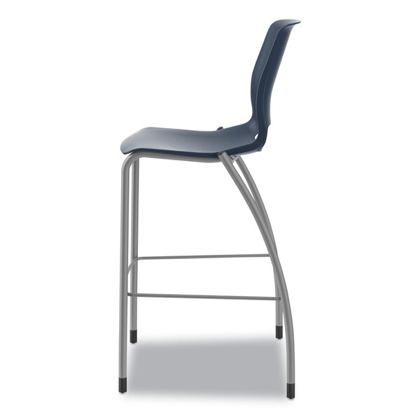 Hon Motivate Four-Leg Cafe Height Stool, 30in Seat Height, Regatta Seat/Back, Platinum Base - HONMG5NEREPLAT