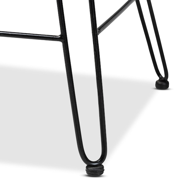 Baxton Studio Garan Modern Bohemian Natural Brown Rattan and Black Metal Counter Stool - 212-12810-ZORO
