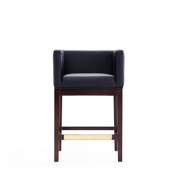 Manhattan Comfort Kingsley Counter Stool in Black and Dark Walnut - CS005-BK
