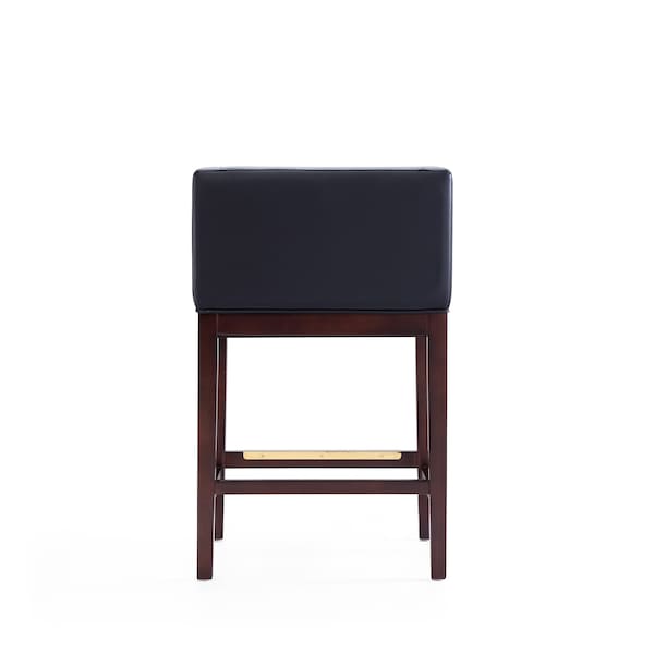 Manhattan Comfort Kingsley Counter Stool in Black and Dark Walnut - CS005-BK