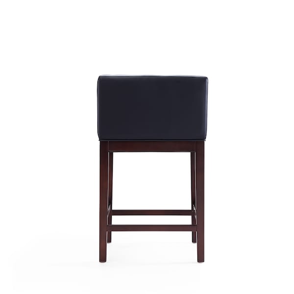 Manhattan Comfort Kingsley Counter Stool in Black and Dark Walnut - CS005-BK