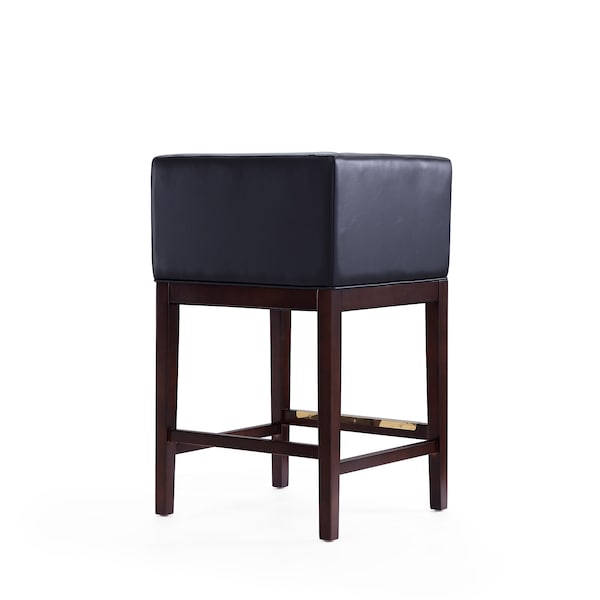 Manhattan Comfort Kingsley Counter Stool in Black and Dark Walnut - CS005-BK
