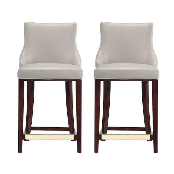 Manhattan Comfort Shubert Counter Stool in Light Grey - Set of 2 - 2-CS016-LG