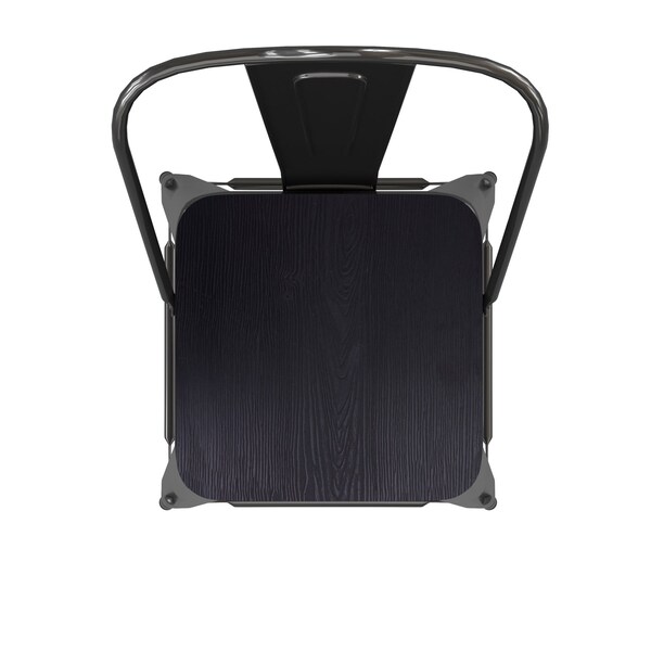Flash Furniture 30" Black Metal Counter Stool-Black Poly Seat - CH-31320-30GB-BK-PL2B-GG