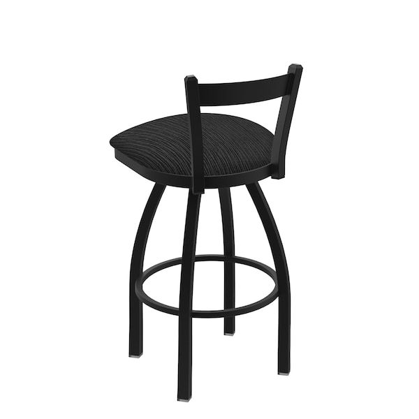 Holland Bar Stool Co 25" Low Back Swivel Counter Stool, Black Wrinkle, Graph Coal Seat - 82125BW018