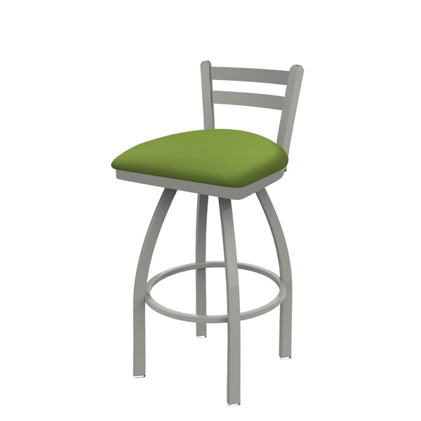 Holland Bar Stool Co 25" Low Back Swivel Counter Stool, Nickel Finish, Canter Kiwi Green Seat - 41125AN009