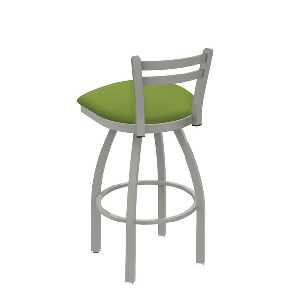 Holland Bar Stool Co 25" Low Back Swivel Counter Stool, Nickel Finish, Canter Kiwi Green Seat - 41125AN009