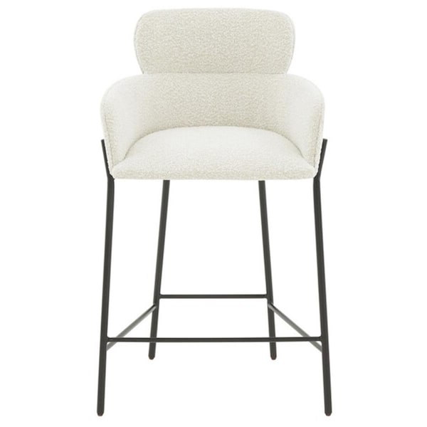 Safavieh Charlize Boucle Counter Stool Ivory & Black - SFV4756D
