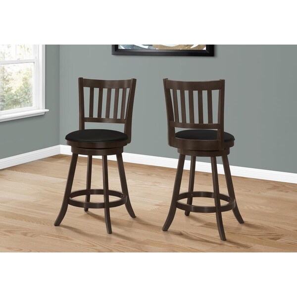 Powerplay 39 in. Swivel Counter Height Barstool, Espresso - 2 Pieces - PO1820548