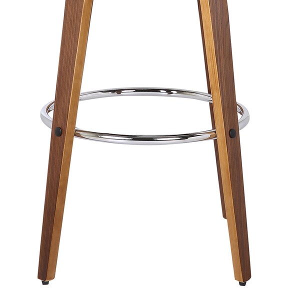 Armen Living Shelly 26" Counter Height Swivel Brown Faux Leather and Walnut Wood Bar Stool - LCSHBABRWA26