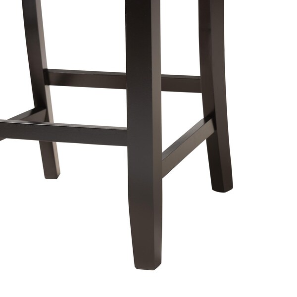 Baxton Studio Florencia Modern Grey Fabric and Espresso Brown Finished Wood 2-Piece Counter Stool Set - 231-2PC-13187-ZORO