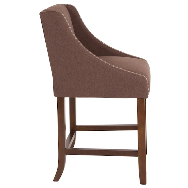 Flash Furniture Brown Fabric/Wood Stool, 24 - CH-182020-24-BN-F-GG
