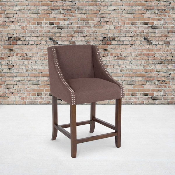 Flash Furniture Brown Fabric/Wood Stool, 24 - CH-182020-24-BN-F-GG