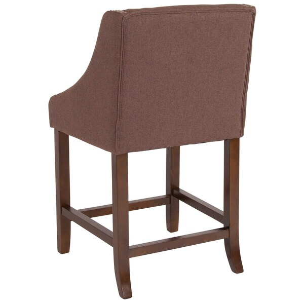 Flash Furniture Brown Fabric/Wood Stool, 24 - CH-182020-24-BN-F-GG