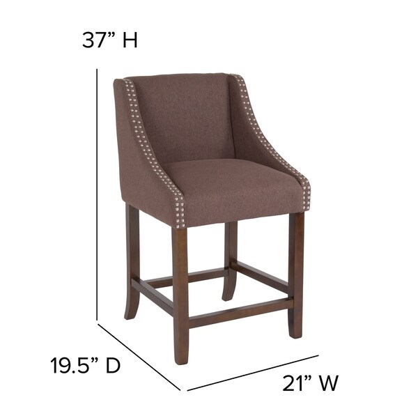 Flash Furniture Brown Fabric/Wood Stool, 24 - CH-182020-24-BN-F-GG
