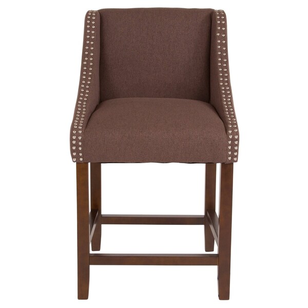 Flash Furniture Brown Fabric/Wood Stool, 24 - CH-182020-24-BN-F-GG