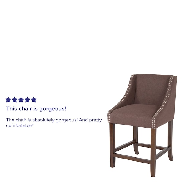 Flash Furniture Brown Fabric/Wood Stool, 24 - CH-182020-24-BN-F-GG