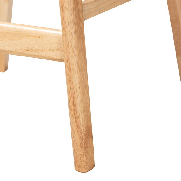 Baxton Studio Ulyana Mid-Century Modern Grey Fabric and Natural Brown Finished Wood 2-Piece Counter Stool Set, PR - 230-2PC-13197-ZORO