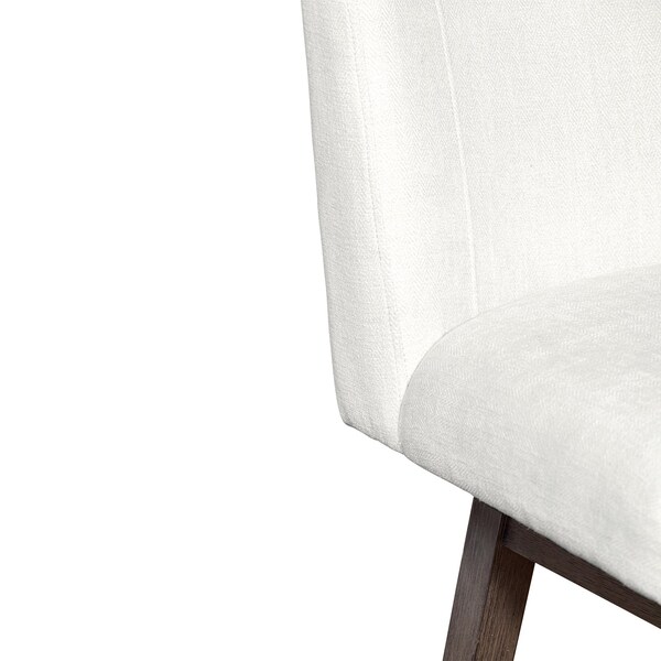 Armen Living Basila Swivel Counter Stool in Gray Oak Wood Finish with Pearl Fabric - 840254332218