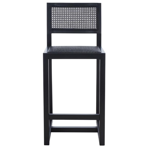 Safavieh Seika Rattan Counter Stool, Black - BST9502D