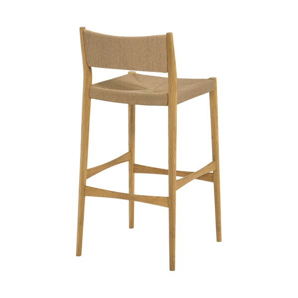 Armen Living Erie Woven Paper Cord and Oak Wood Counter Stool - LCERBANAT26