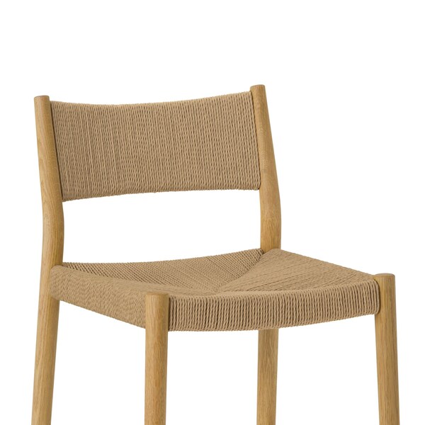 Armen Living Erie Woven Paper Cord and Oak Wood Counter Stool - LCERBANAT26