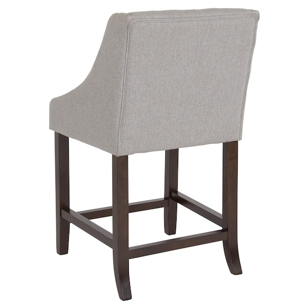 Flash Furniture Gray Fabric/Wood Stool, 24" - 2-CH-182020-T-24-LTGY-F-GG