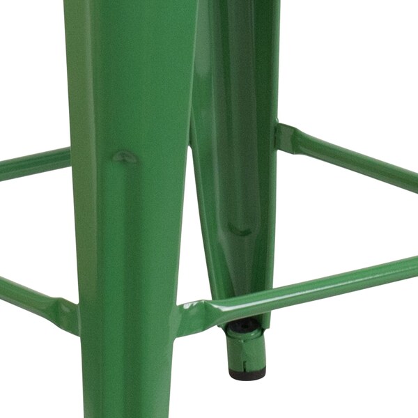 Flash Furniture Green Metal Counter Stool, 24" - 4-CH-31320-24-GN-WD-GG