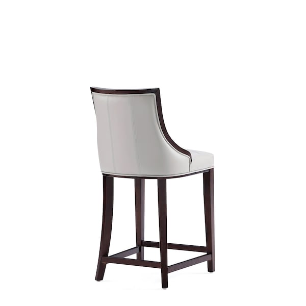 Manhattan Comfort Fifth Avenue Faux Leather Counter Stool in Light Grey- Set of 3 - 3-CS012-LG