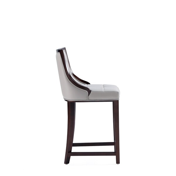 Manhattan Comfort Fifth Avenue Faux Leather Counter Stool in Light Grey- Set of 3 - 3-CS012-LG