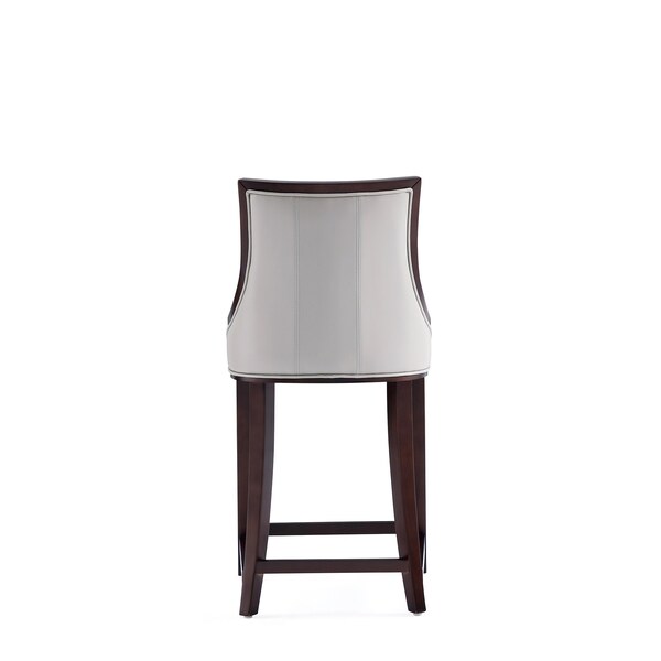 Manhattan Comfort Fifth Avenue Faux Leather Counter Stool in Light Grey- Set of 3 - 3-CS012-LG
