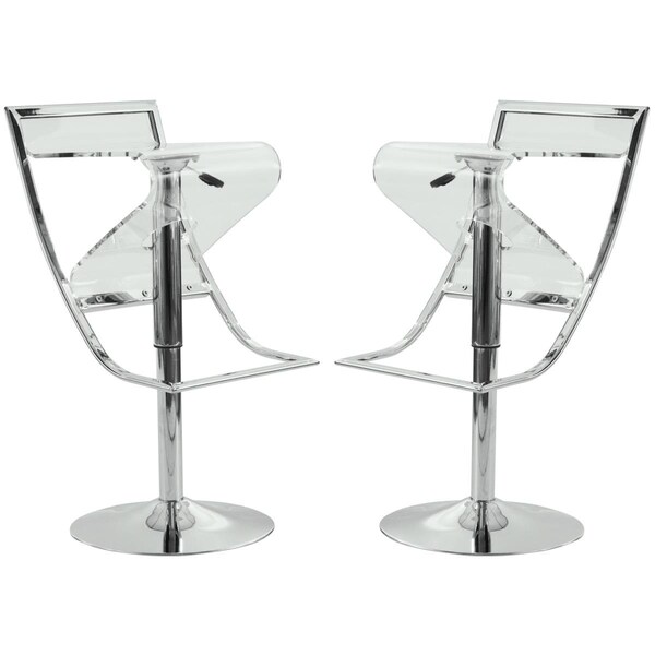 Kd Americana 16.25 x 17.75 in. Napoli Transparent Acrylic Bar & Counter Stool Clear - Set of 2 - KD2609695