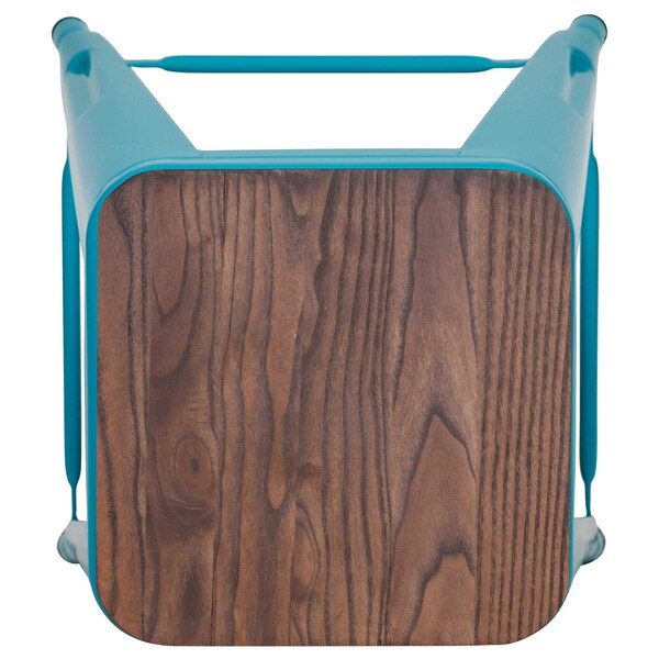Flash Furniture 24" High Metal Indoor Counter Stool, Teal, PK4 - 4-ET-31320W-24-TL-R-GG