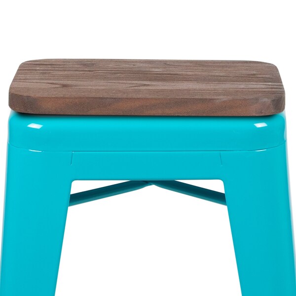 Flash Furniture 24" High Metal Indoor Counter Stool, Teal, PK4 - 4-ET-31320W-24-TL-R-GG