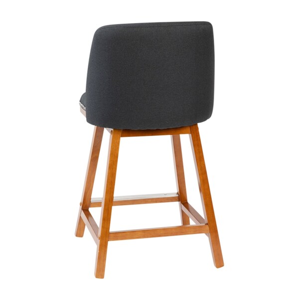 Flash Furniture 2PK 24" Charcoal Faux Linen Wooden Counter Stools - CH-192162X000-24-CHAR-GG
