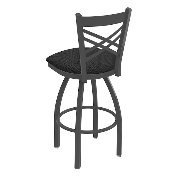 Holland Bar Stool Co 25" Swivel Counter Stool, Pewter Finish, Graph Coal Seat - 82025PW018