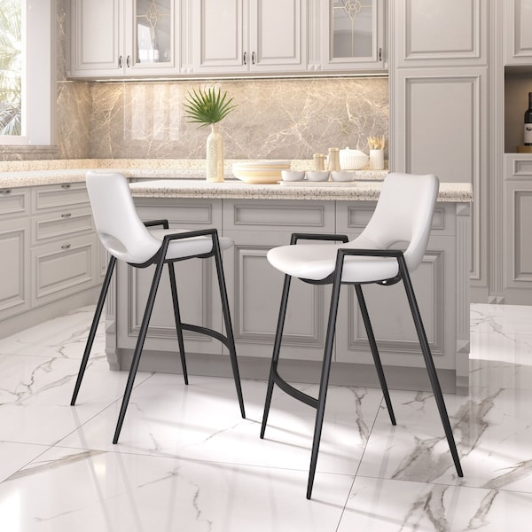 Zuo Modern Desi Counter Stool Set Of 2 White - 109538