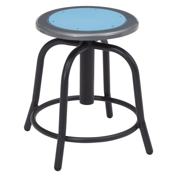 National Public Seating Height Adjust Swivel Stool, 18"-24", Blueberry Seat/Black Frame - 6805-10
