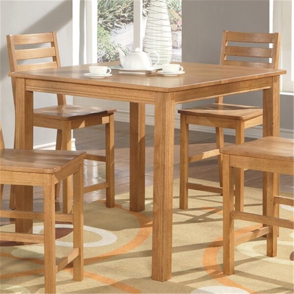 Latestluxury CB06-T-OAK Caf Pub Counter Height Square Table - Natural Oak - LA143147