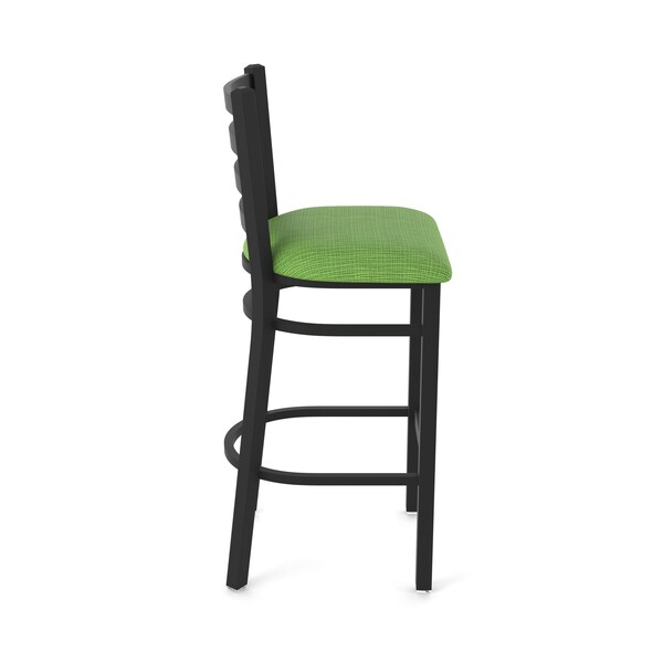 Holland Bar Stool Co 25" Stationary Counter Stool, Black Wrinkle, Graph Parrot Seat - 40025BW015