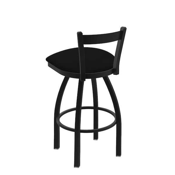 Holland Bar Stool Co 25" Low Back Swivel Counter Stool, Black Wrinkle, Black Vinyl Seat - 82125BWBLKVINYL