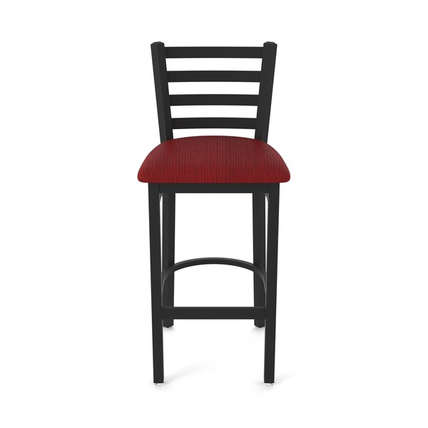 Holland Bar Stool Co 25" Stationary Counter Stool, Black Wrinkle, Graph Ruby Seat - 40025BW016