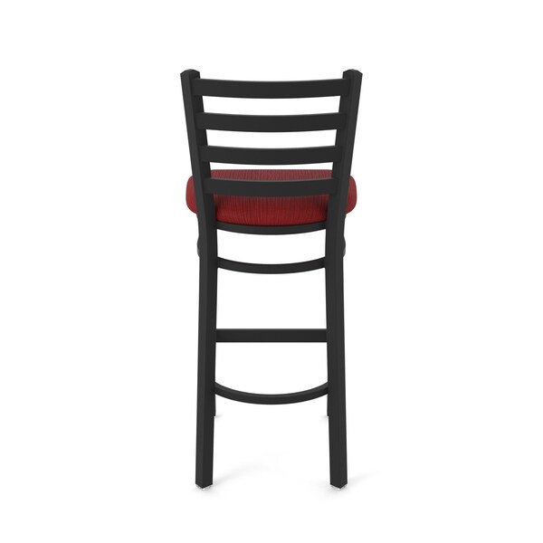 Holland Bar Stool Co 25" Stationary Counter Stool, Black Wrinkle, Graph Ruby Seat - 40025BW016