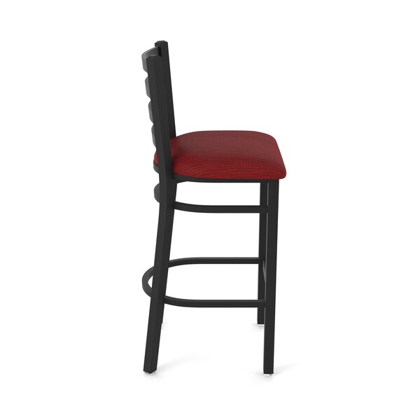 Holland Bar Stool Co 25" Stationary Counter Stool, Black Wrinkle, Graph Ruby Seat - 40025BW016