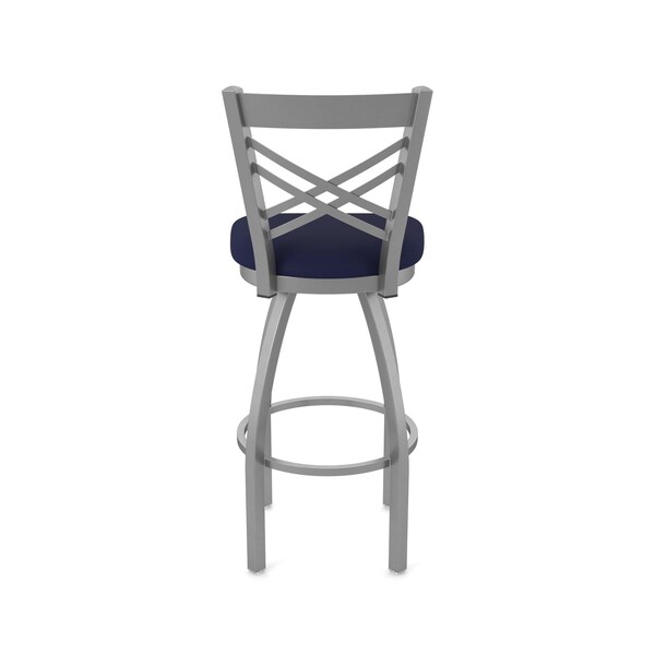 Holland Bar Stool Co OD820 Catalina Stainless Steel 25 Swivel Outdoor Counter Stool with Breeze Sapphire Seat - OD82025SSOD001
