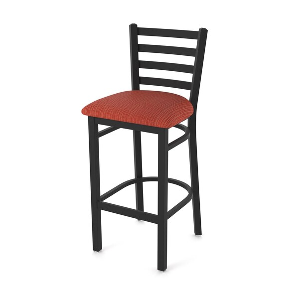 Holland Bar Stool Co 25" Stationary Counter Stool, Black Wrinkle, Graph Poppy Seat - 40025BW021