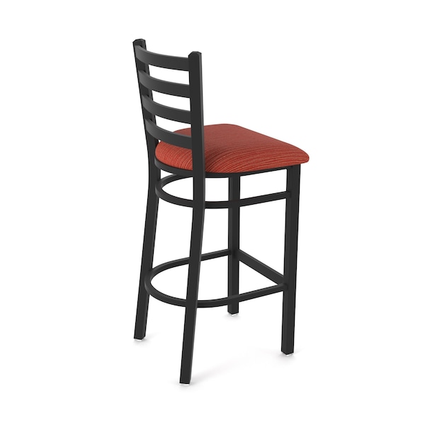 Holland Bar Stool Co 25" Stationary Counter Stool, Black Wrinkle, Graph Poppy Seat - 40025BW021